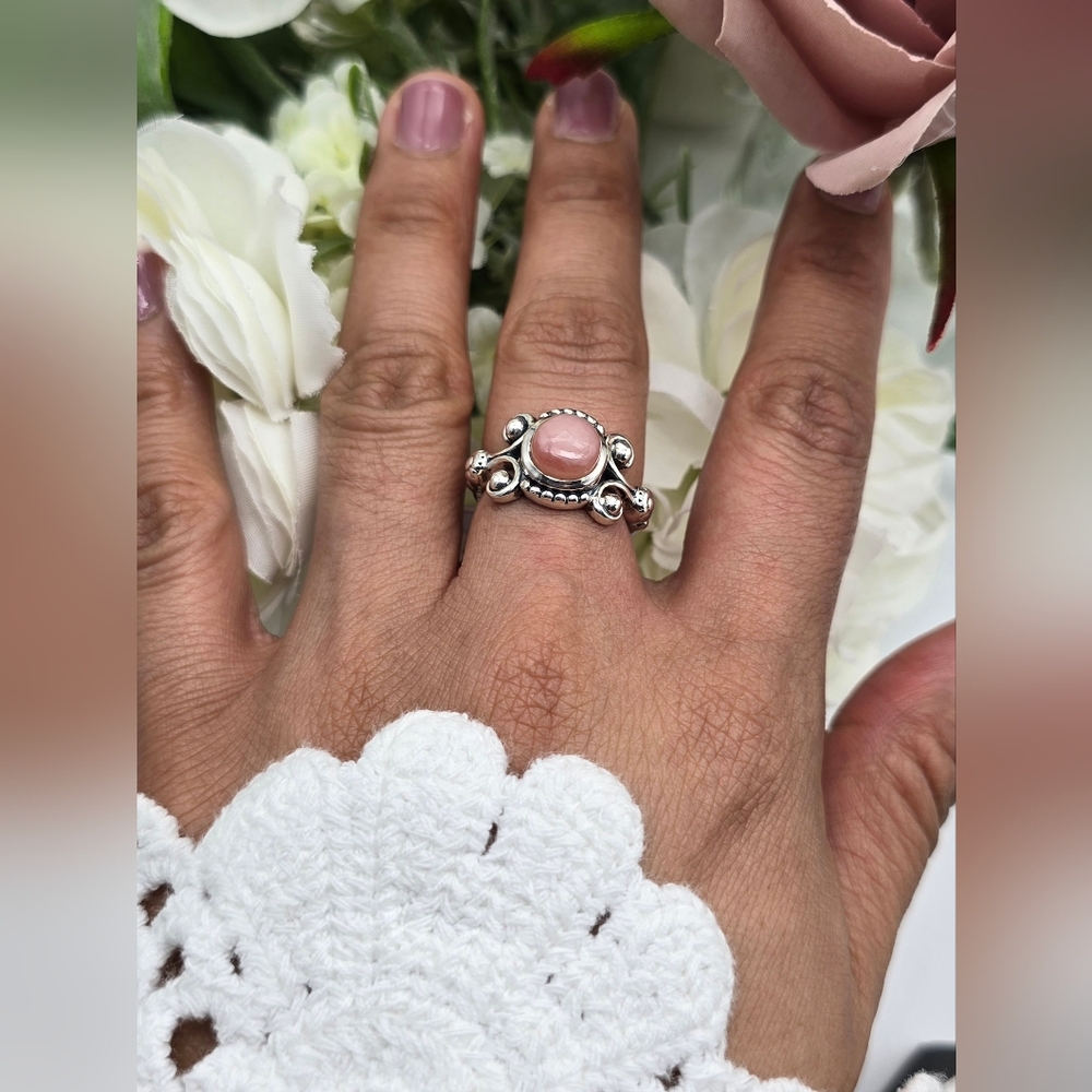 🥰 E's OPAL STERLING SILVER RING - Picture 2 of 9